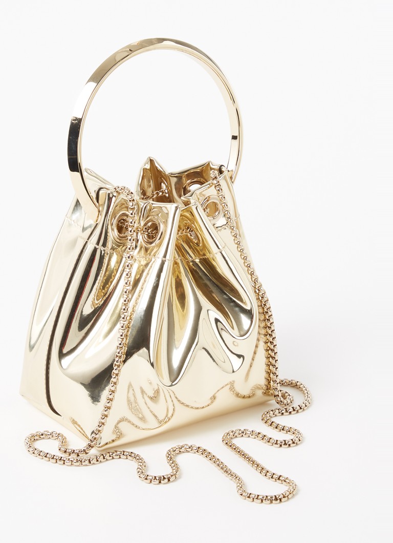 Geantă mini Jimmy Choo Bon Bon cu finisaj metalic