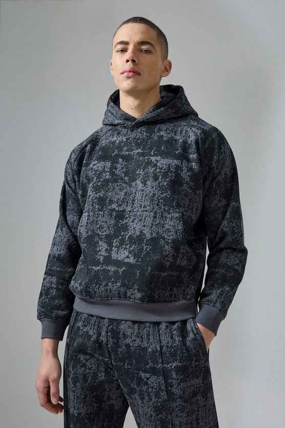 Kastiger Camouflage Hoodie mit Active Training Dept Print