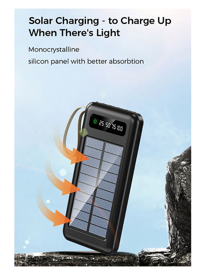 SWEET ACCESS Solar-Powerbank 30.000 mAh in Schwarz günstig kaufen onesize