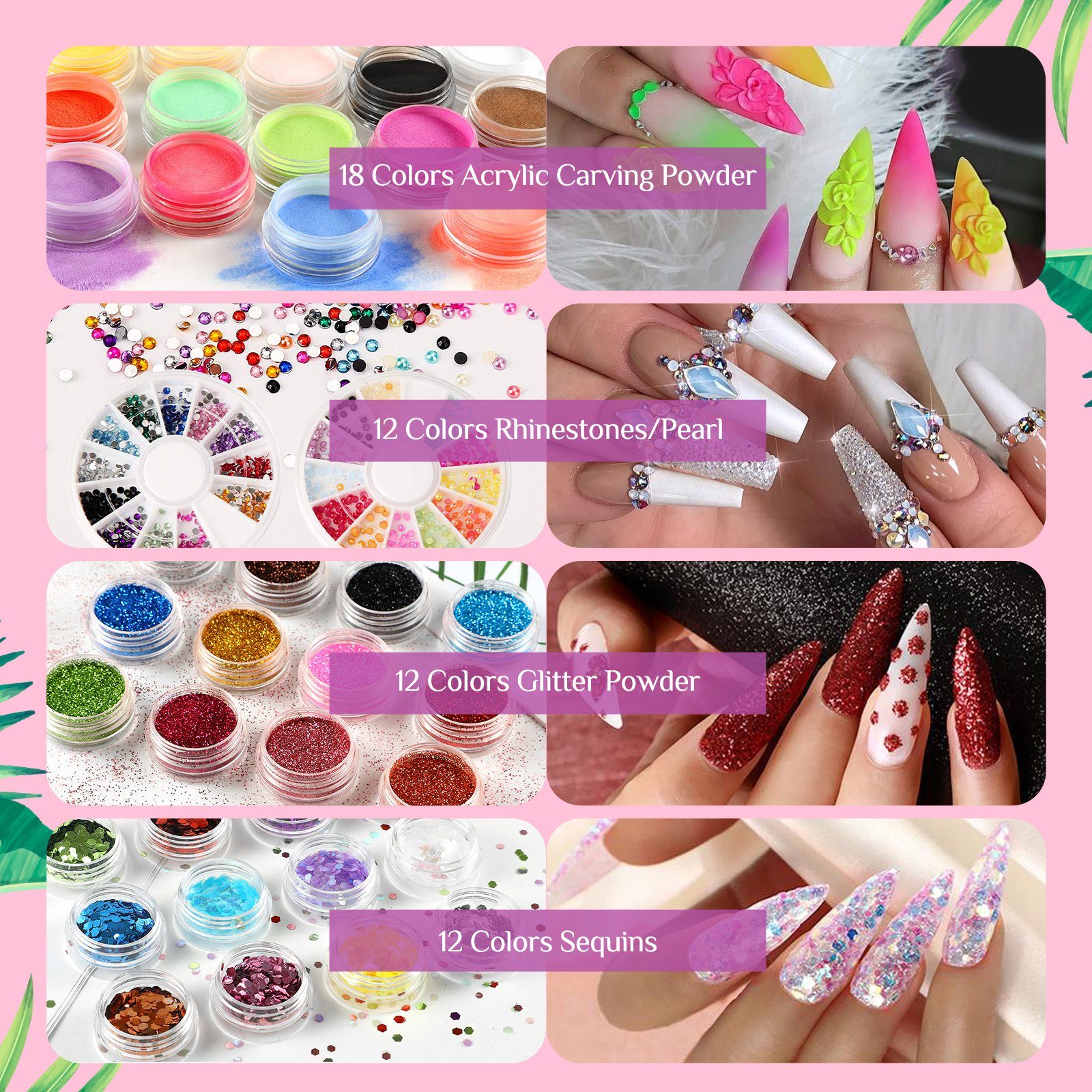 Janolia Gel-Nagellack Nagelstudio-Set 214-Teilig: Professionelles Nageldesign!, 214-tlg., Umfangreiches professionelles Nagelstudio-Set