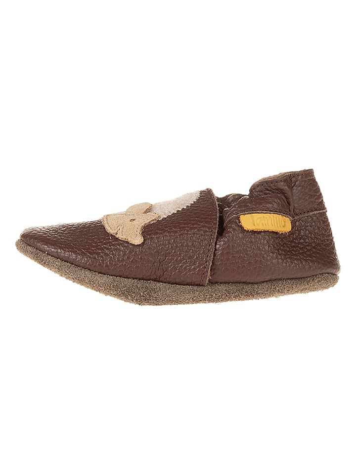 lamino Leder-Krabbelschuhe in Braun günstig kaufen 22/23
