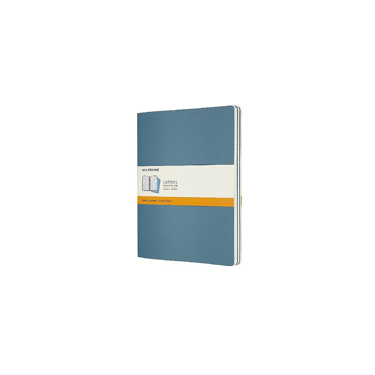 Moleskine Cahier Notizhefte Liniert, Xlarge, Kartoneinband, 3er Set, Lebhaftes Blau