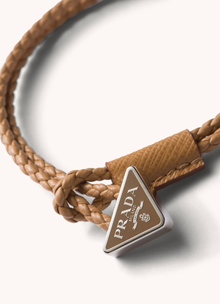 Prada Braided Leather Wrap Bracelet