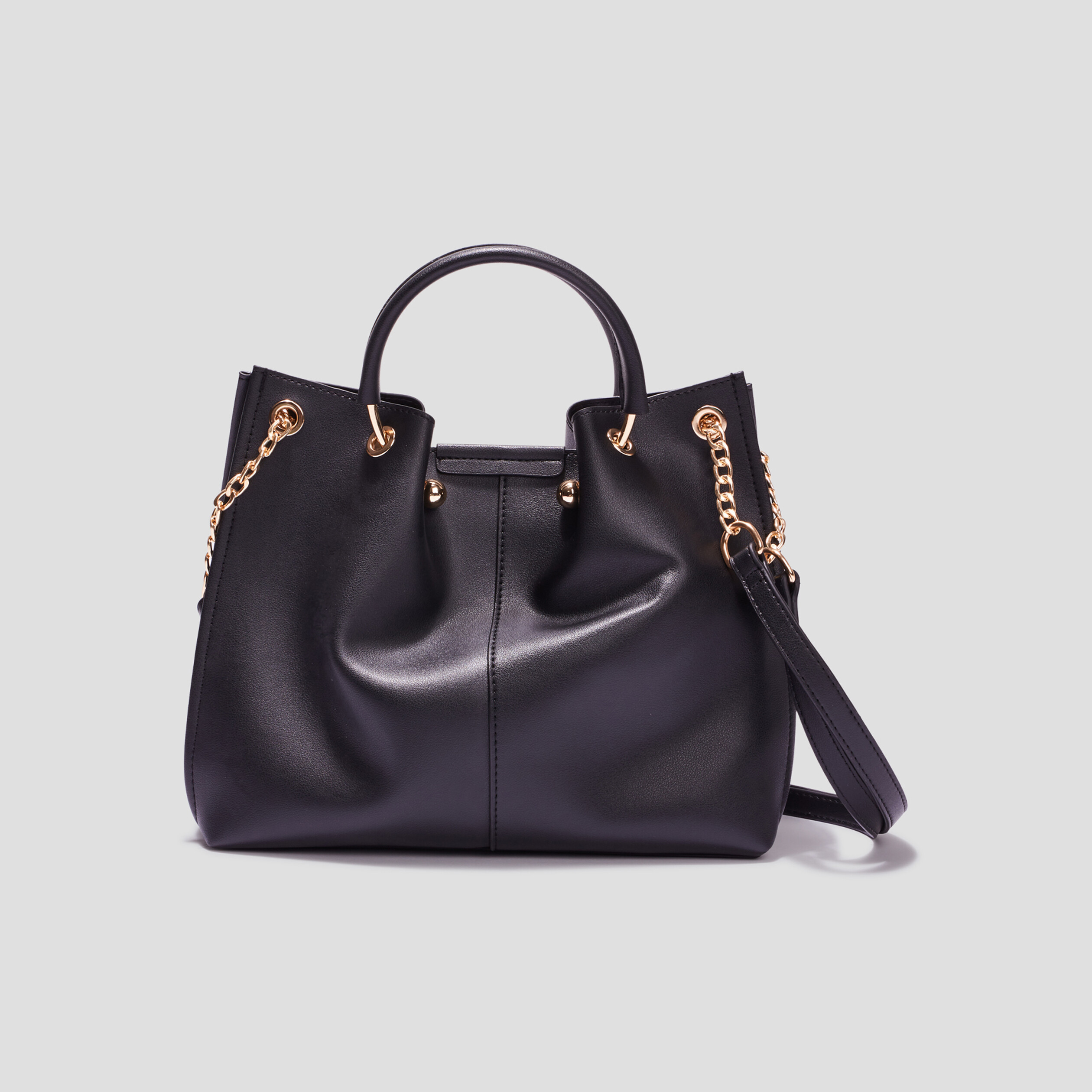 Sac à main avec bandoulière chaîne noir femme | La Halle