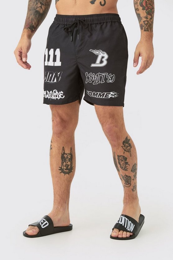 Mittellange Badehose