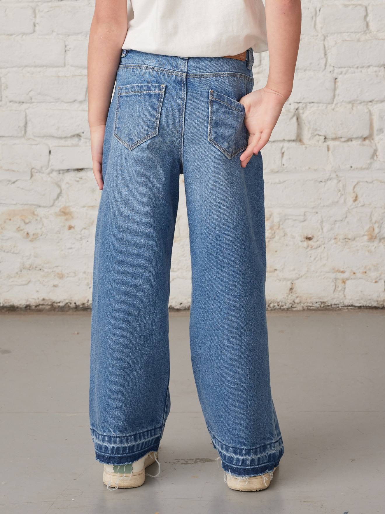 Vertbaudet Mädchen Flare-Jeans - anthrazit