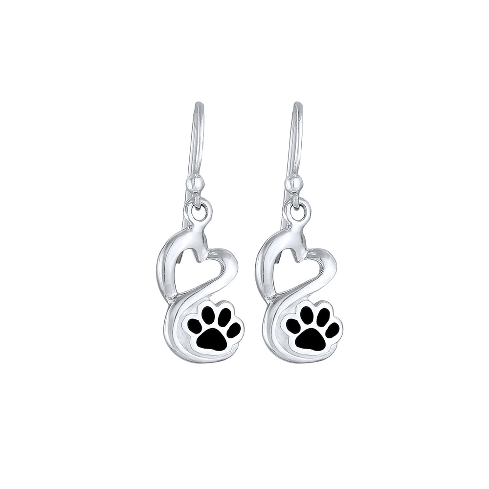 Nenalina Nenalina Boucles d'Oreilles Boucle d'oreille dame coeur de patte avec émail raffi Boucles d'oreilles