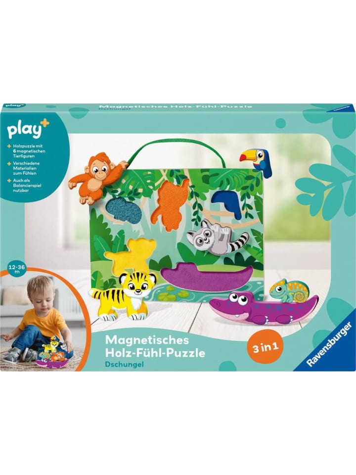 Ravensburger Magnetisches Holz-Fühl-Puzzle: Dschungel, ab 1 Jahr günstig kaufen onesize