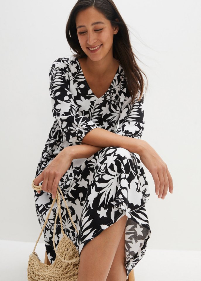 Midi-Kleid aus Viskose mit Taschen