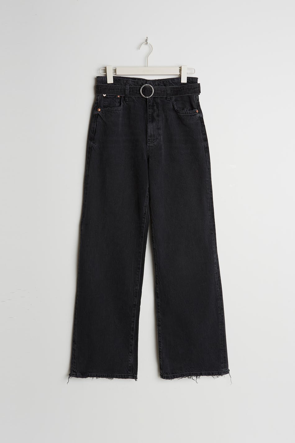 Belted wide jeans