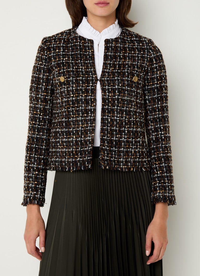Gerard Darel Mathilda rövidített tweed blézer mellzsebekkel