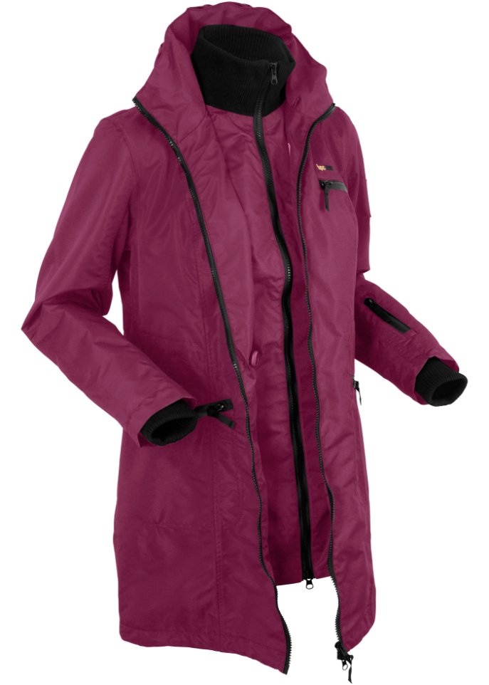 Funktions-Outdoor-Kurzmantel mit Kapuze, 2 in 1-Optik