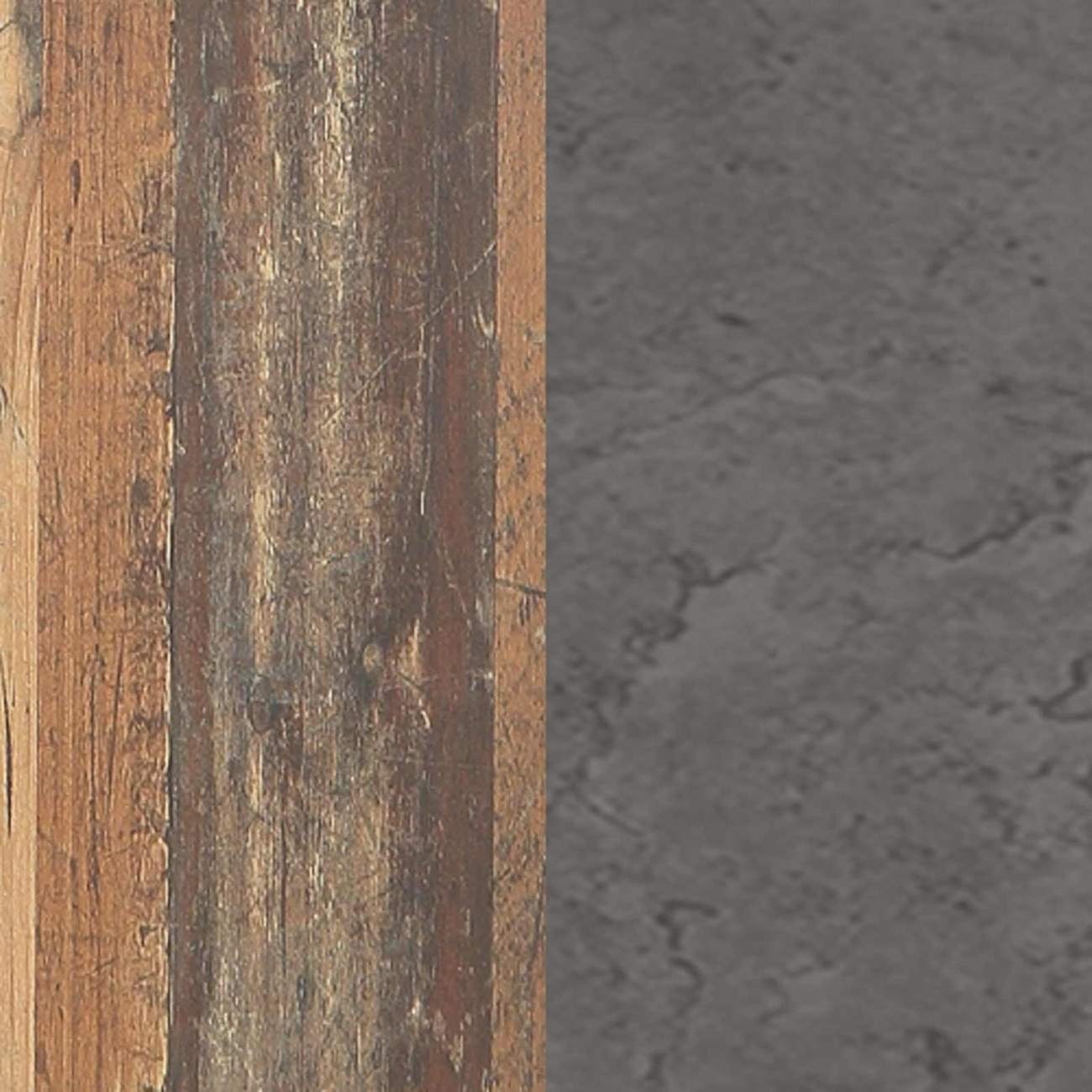 Forte Möbel Mehrzweckschrank Schwebetürenschrank Mehrzweckschrank OZZULA Old Wood Vintage und Beton