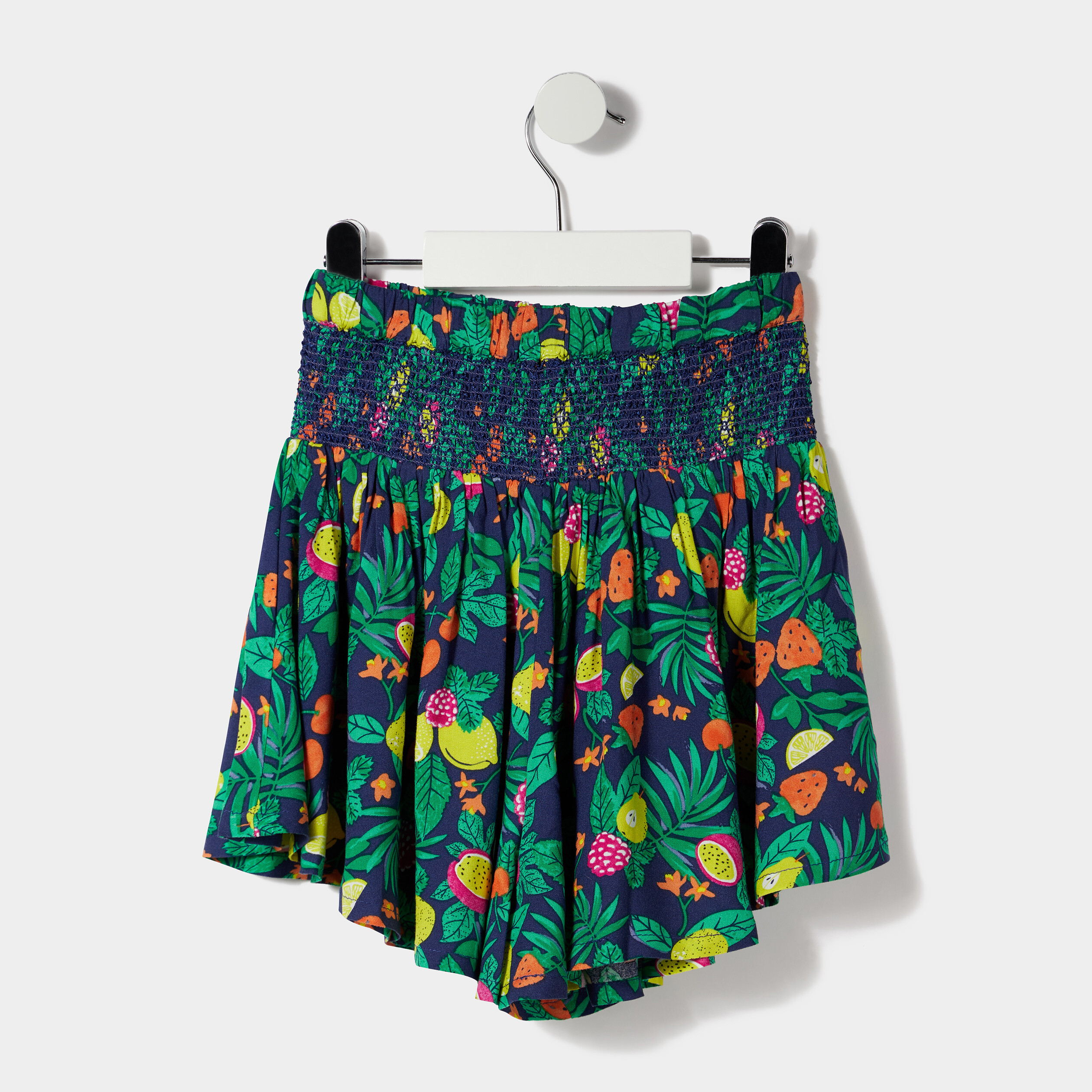 Short ample fluide taille élastiquée bleu marine fille | La Halle