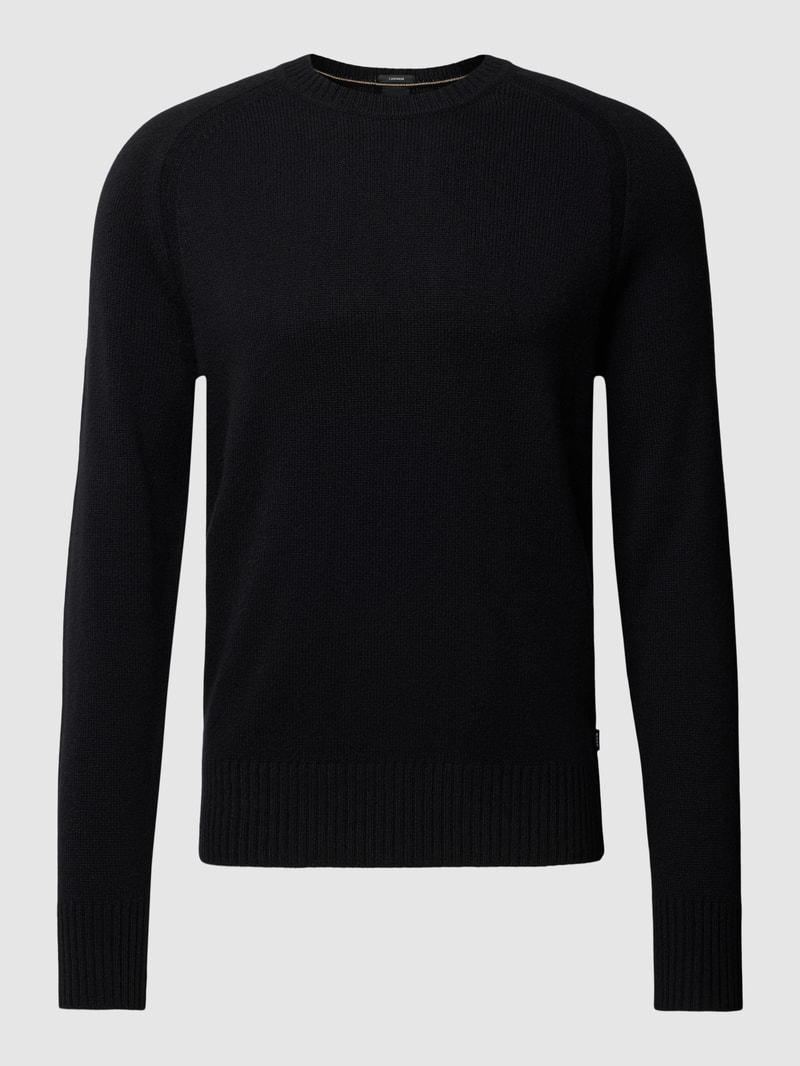 Kaschmirpullover mit Rundhalsausschnitt Modell 'Maglio' in schwarz