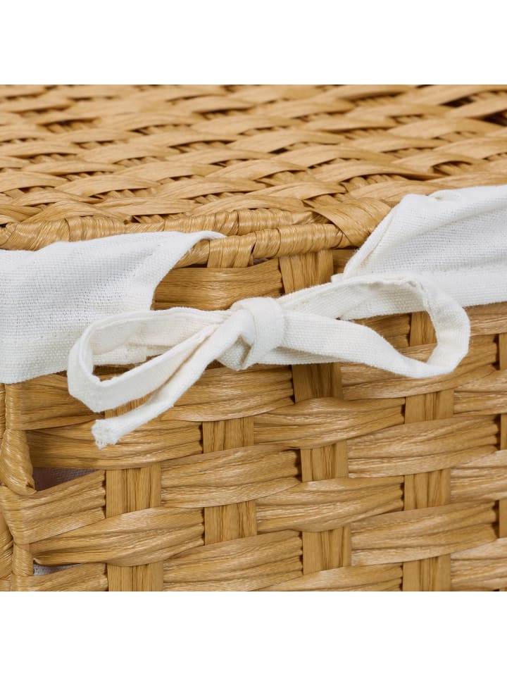 relaxdays Wäschekorb in Natur/ Beige - (B)46 x (H)60 x (T)34 cm günstig kaufen onesize