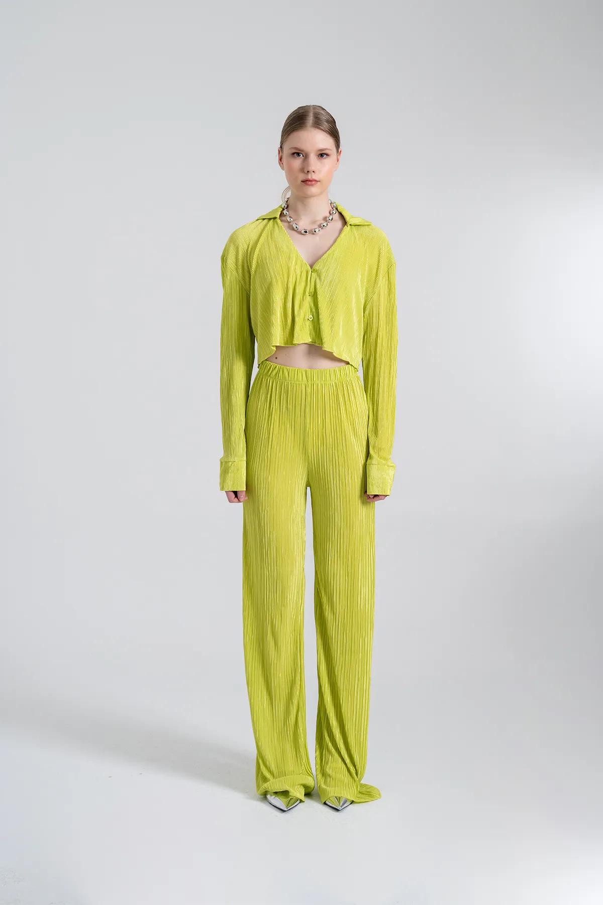 HOLLY LOLLY  Elastische Taille, flexible, bequeme Hose, Grün