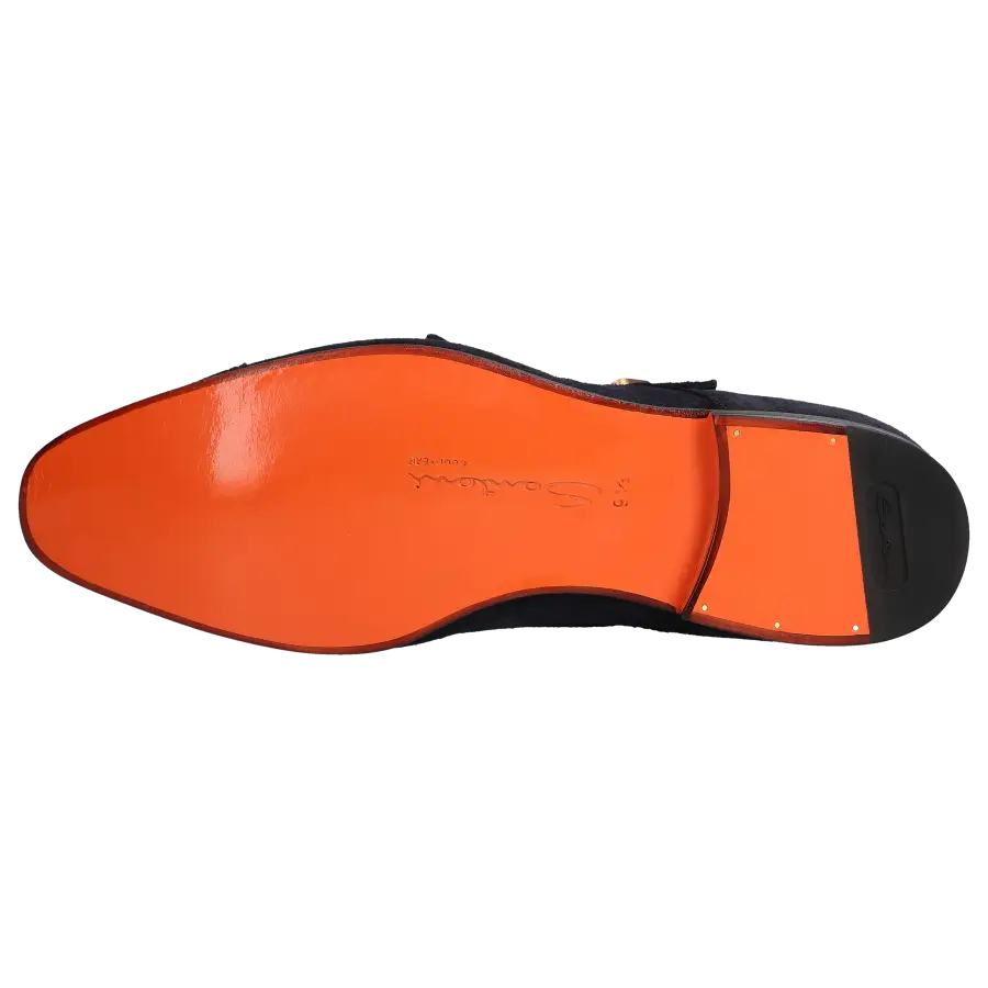 Santoni - Monk Schuhe 17805 Veloursleder - blau
