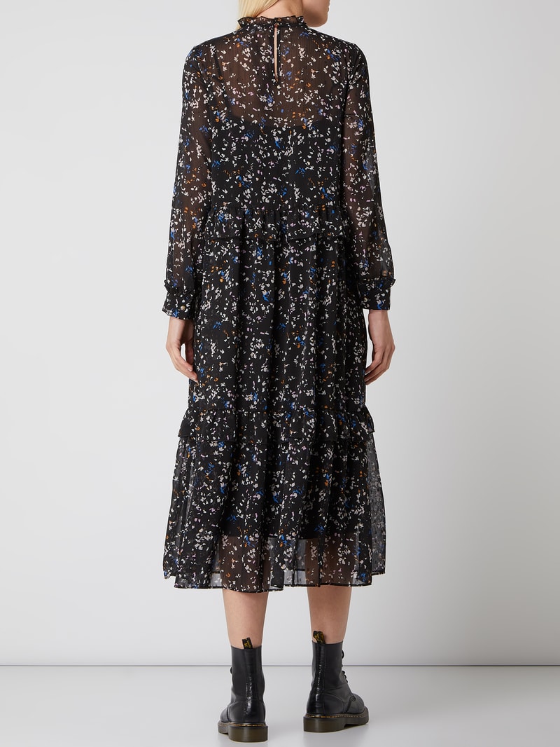 Kleid mit Allover-Muster in schwarz