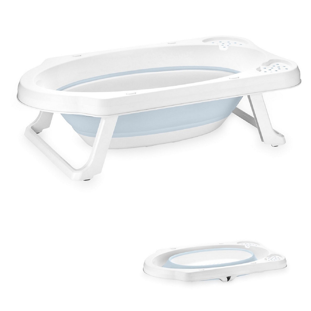 Babybadewanne faltbar 82 cm mit Ablagefächer klappbar Wasserablauf Babybadewannen