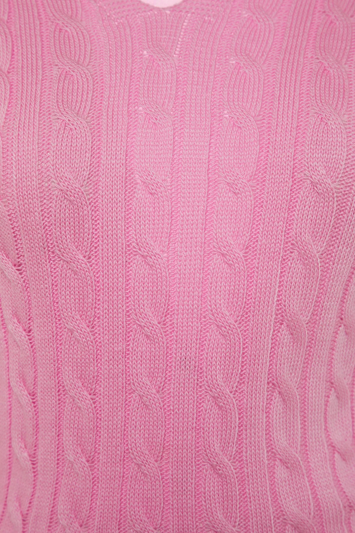 Trendyol Collection  Rosa Strickpullover mit detailliertem Muster TWOAW22KZ1506