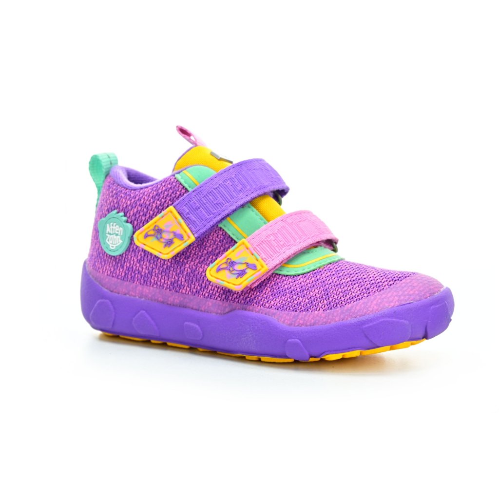 Affenzahn Lowboot Knit Happy Creative Tucan lila Barfußschuhe