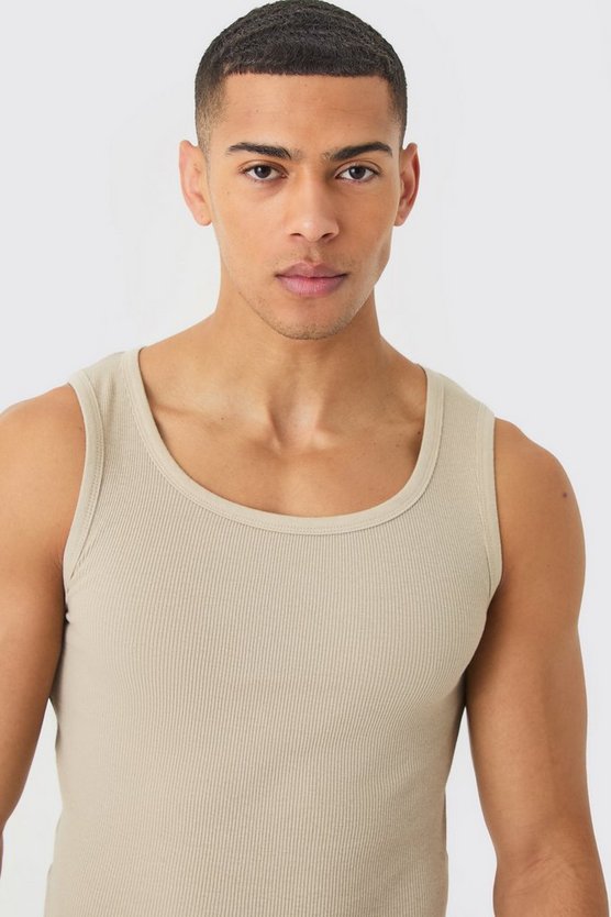 Geripptes Muscle-Fit Tanktop