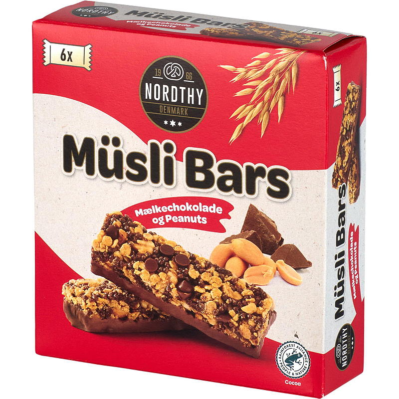 Müslibar 6-pk Peanøtter & melkesjokolade