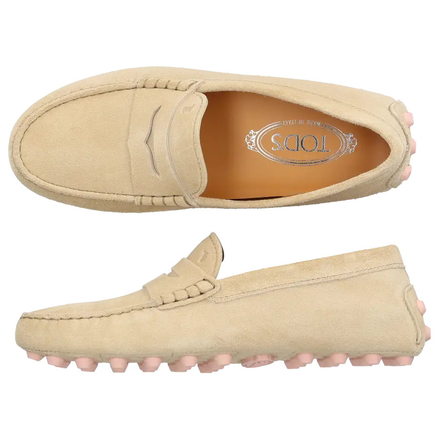 Tod's - Mokassins GOMMINOS BUBBLE Veloursleder - beige