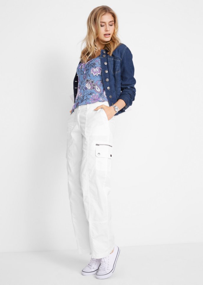 Baumwoll Cargohose mit Bequembund, Loose Fit
