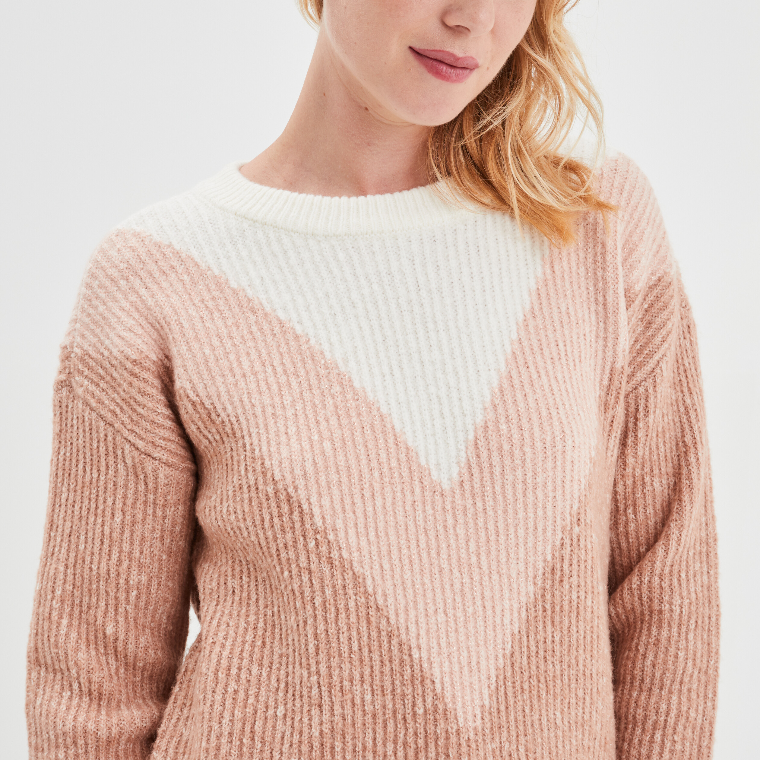 Pull manches longues rose clair femme | La Halle