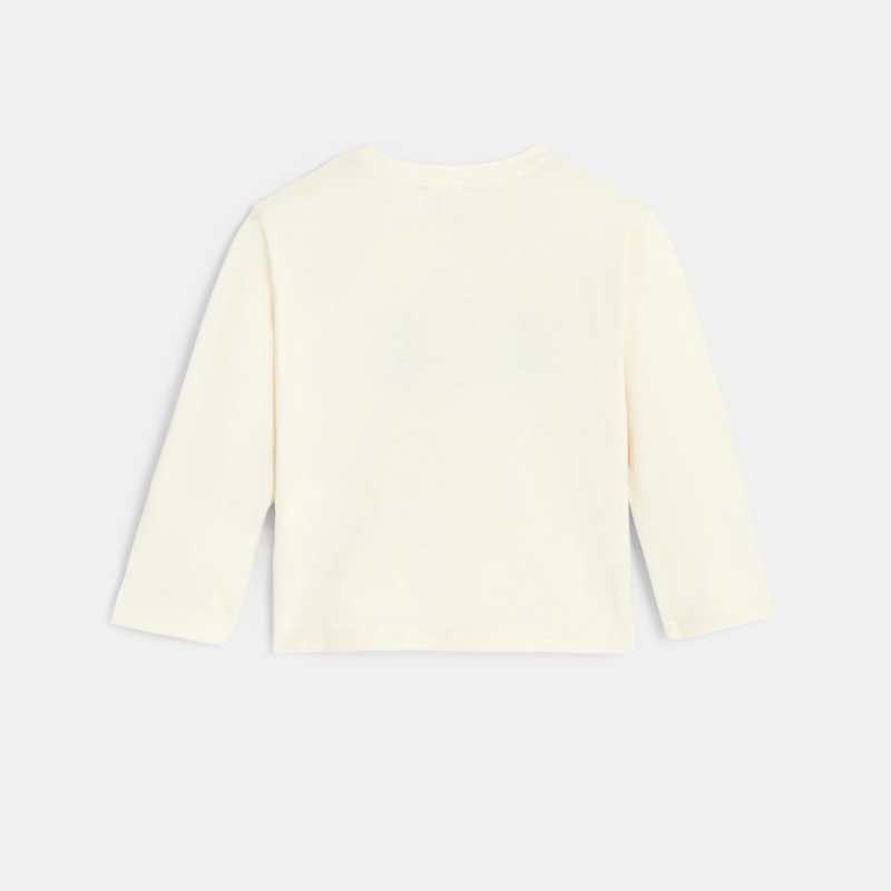 T-shirt manches longues bébé garçon broderie bouclette blanc Catimini