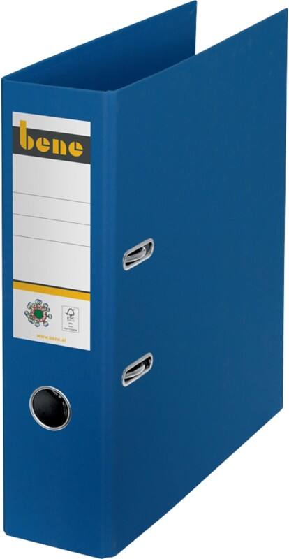 Bene No.1 Ordner DIN A4 80 mm Blau 2 Ringe 301400BL Pappkarton Glatt Hochformat
