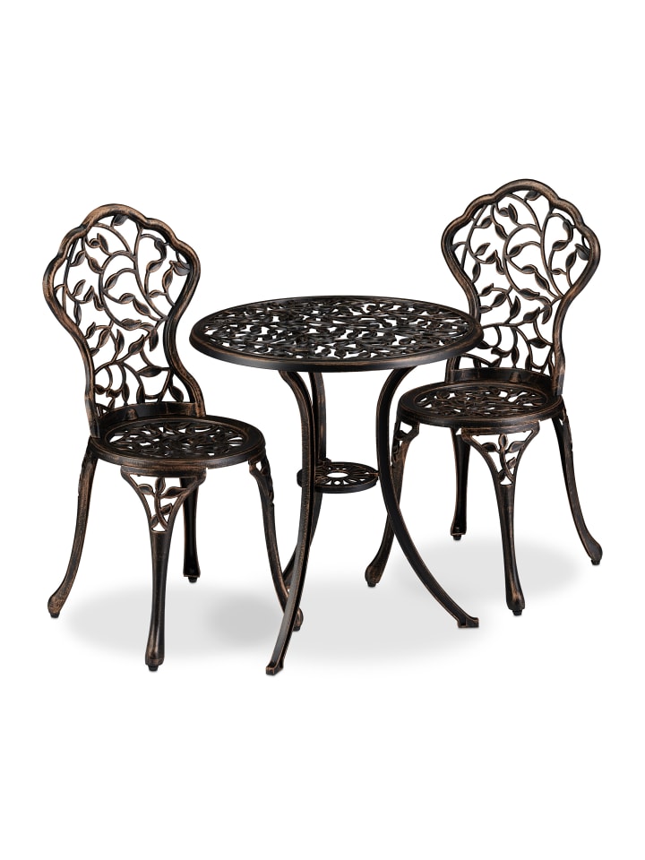 relaxdays 3tlg. Balkonmöbel Set in Bronze günstig kaufen onesize