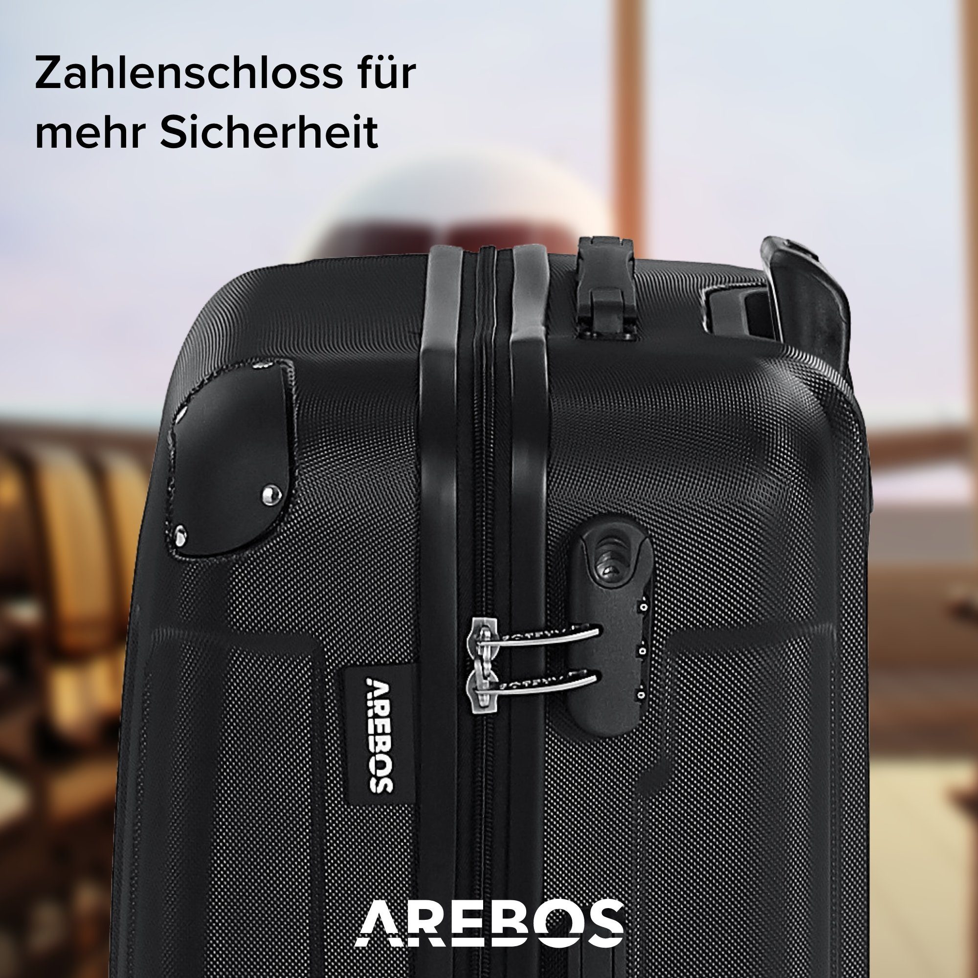 Arebos Kofferset Reisekoffer 4er Set Hartschalen Koffer Trolley S-M-L-XL-Set