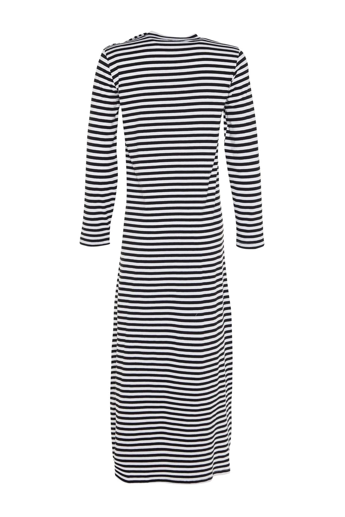 Trendyol Modest  Weißes Strickkleid mit Knopfleiste an der Schulter TCTSS23EB00291