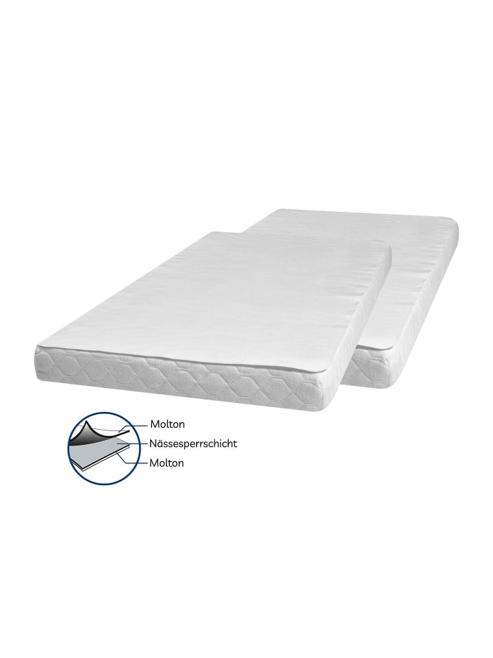 Playshoes Molton/Frottee-Betteinlage 70x140 cm 2er Pack in weiß günstig kaufen 70 x 140 cm