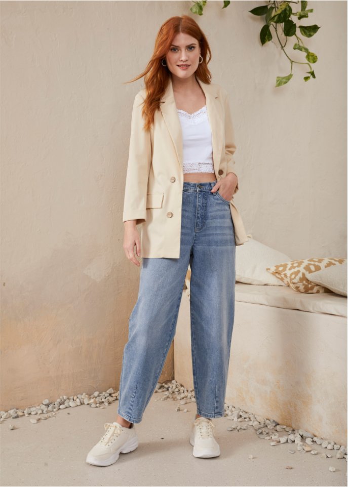 Paper-Bag Jeans mit Bio-Baumwolle