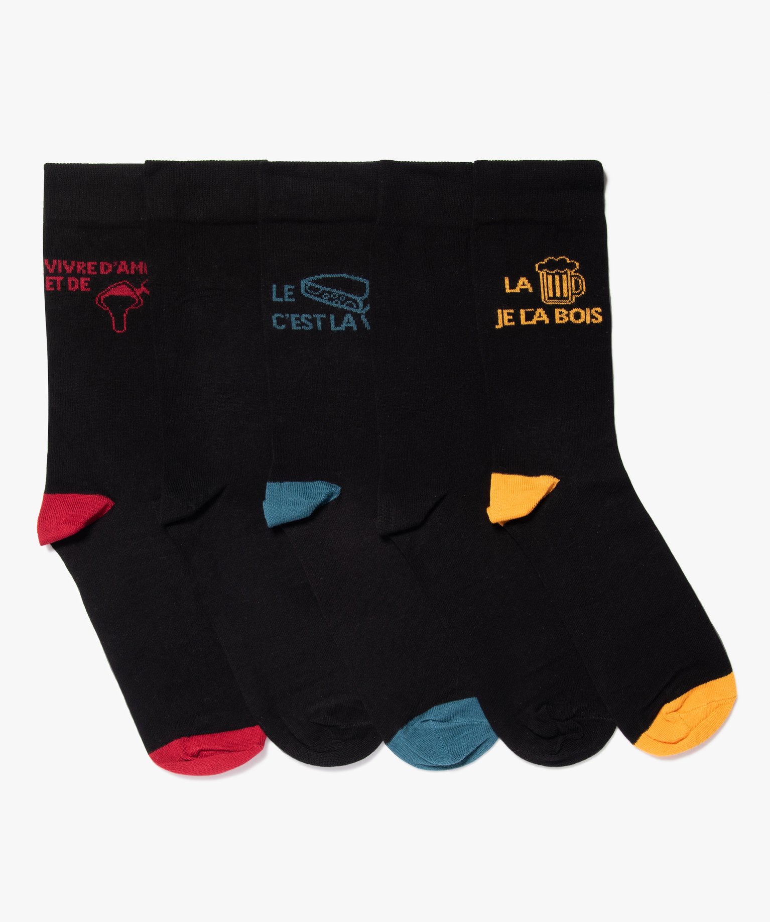 Chaussettes homme en coffret cadeau (lot de 5) noir | GEMO