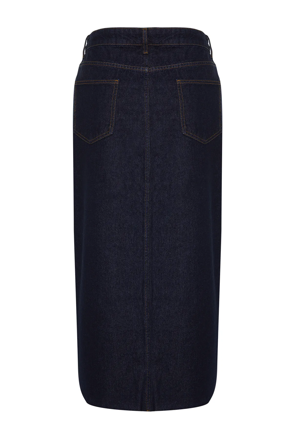 Trendyol Curve  Dunkelblauer, geschlitzter Maxi-Jeansrock TBSSS24AZ00046