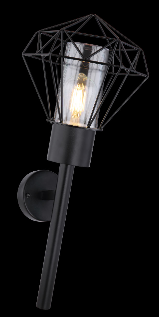Globo Lighting - HORACE - Außenleuchte Edelstahl schwarz, 1x E27 LED