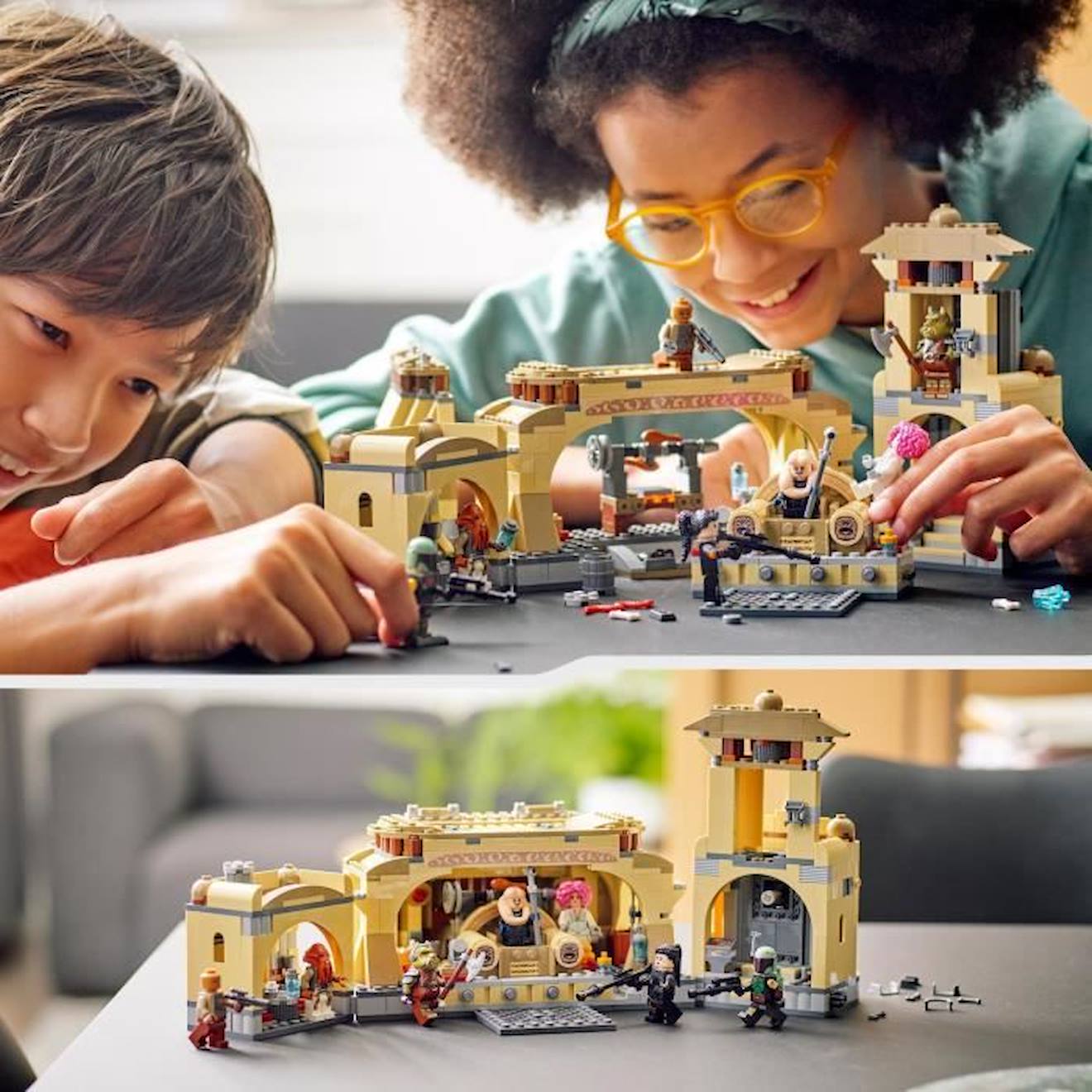 LEGO® 75326 Star Wars La Salle Du Trône De Boba Fett, Jouet à Construire Pour les Enfants de 9 Ans et Plus, Avec le Palais de Jabba marron