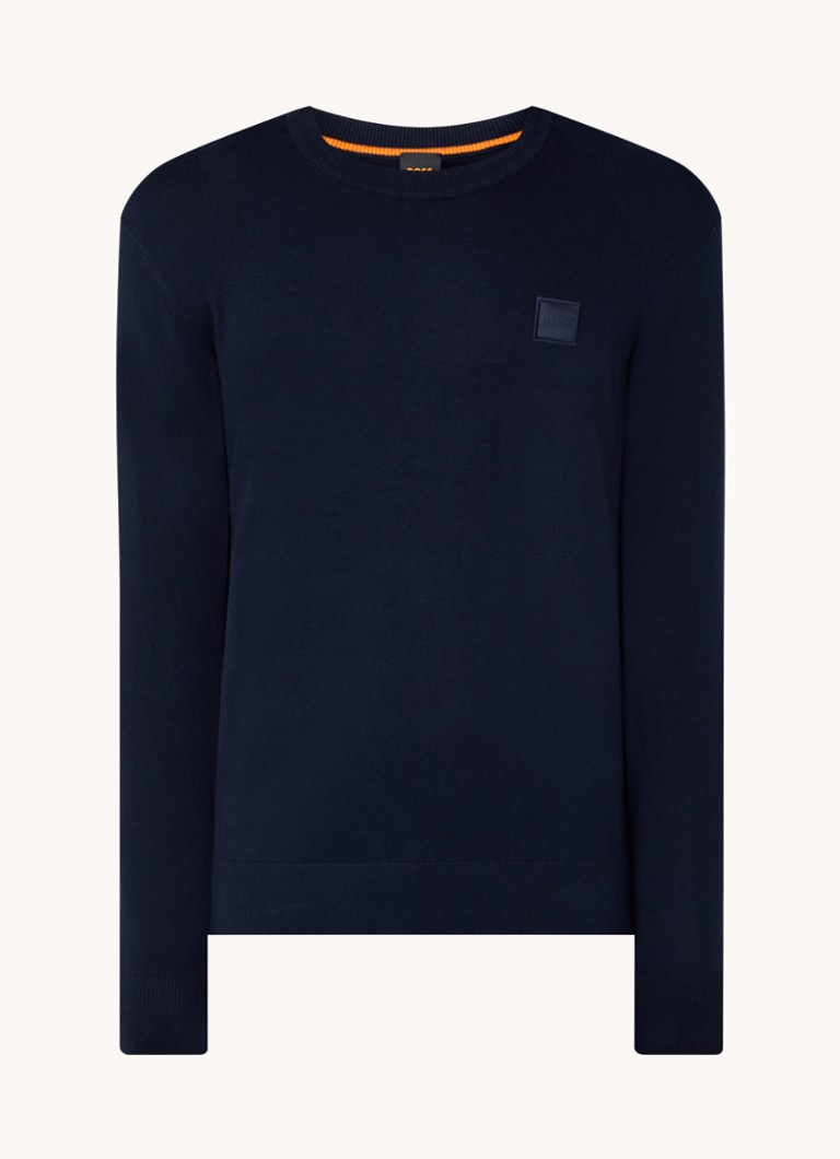 HUGO BOSS Kanovano fine-knit pullover in cashmere blend with logo