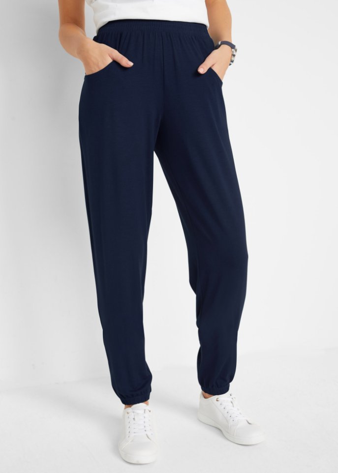 Leichte Jersey-Hose mit Bequembund und Gummizugsaum