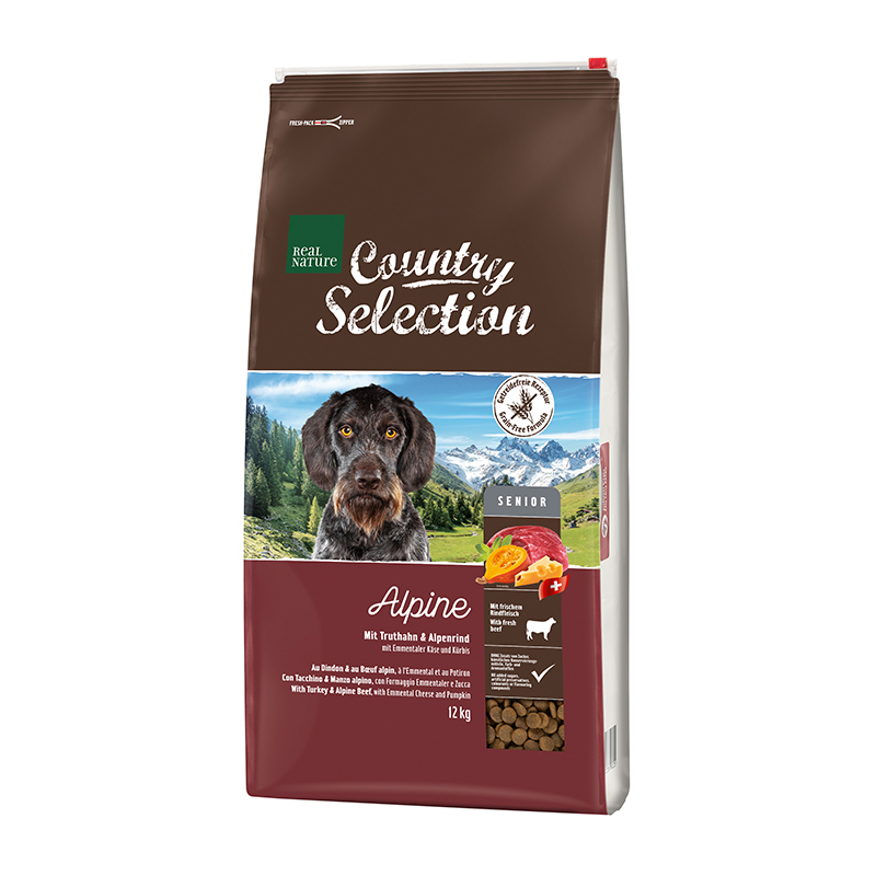 REAL NATURE Hundetrockenfutter REAL NATURE Country Selection Senior Alpine Truthahn & Alpenrind 12 kg