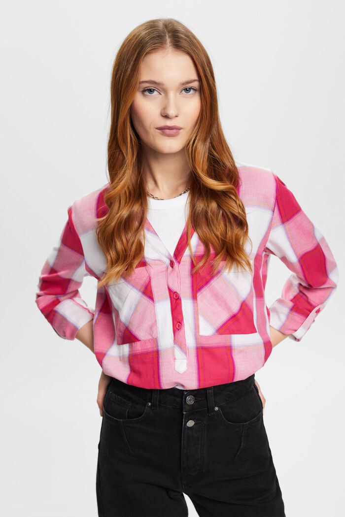 Karierte Baumwollbluse