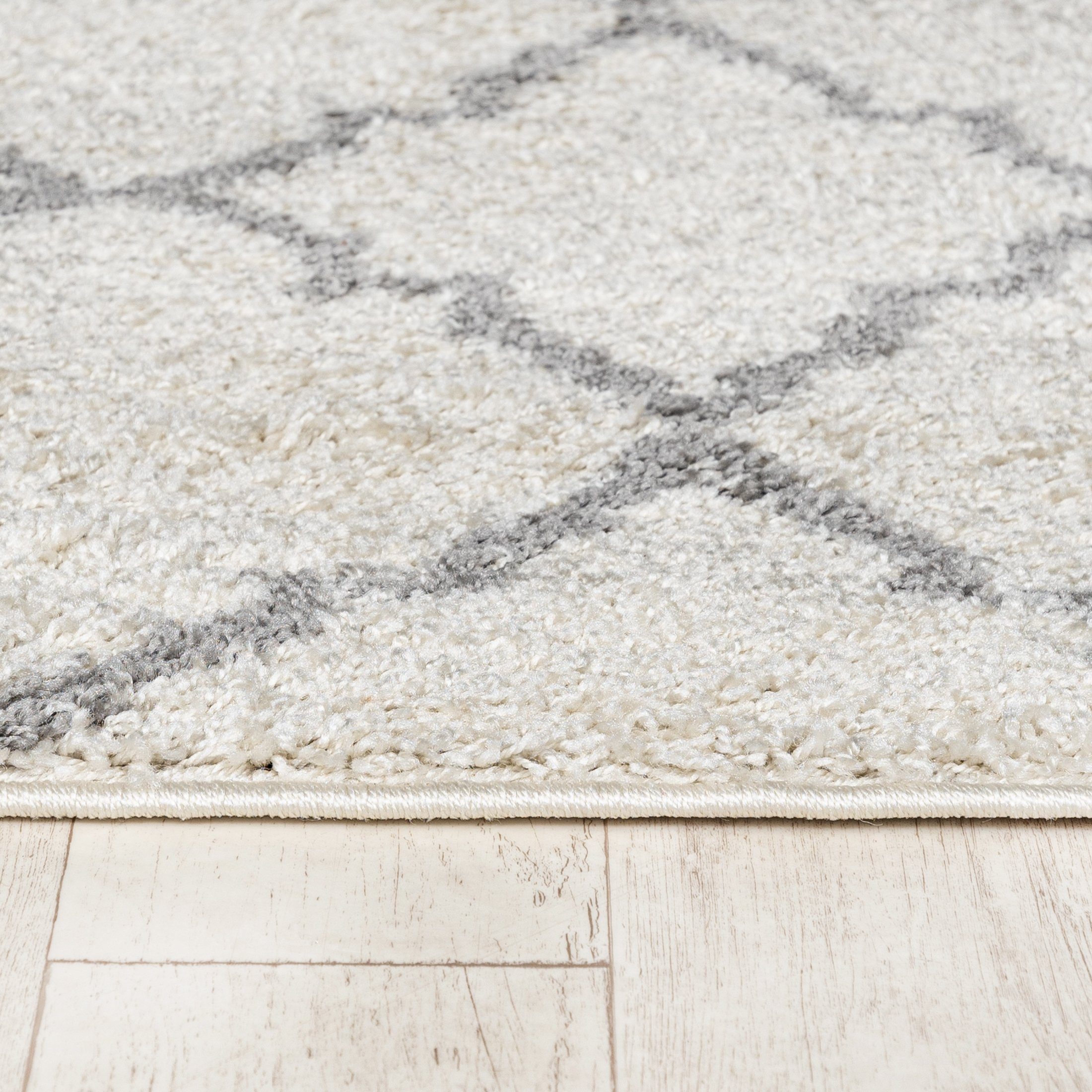 Hochflor-Teppich Hochflor Shaggy Teppich für Wohnzimmer - Höhe 30 mm Creme, Mazovia, 60 x 100 cm, Pflegeleicht, Marokkanisches, Langflor, Rechteckig, Weich