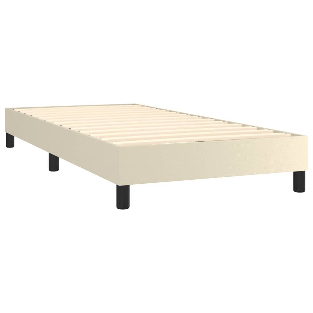 vidaXL Bett Boxspringbett mit Matratze Creme 80x200 cm Kunstleder
