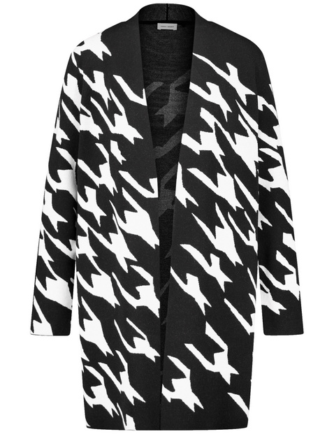 Offener Longcardigan in Jacquard-Strick