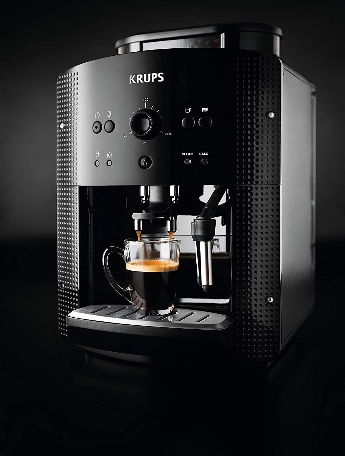 Krups Kaffeevollautomat EA 81R8 Arabica Kaffeevollautomat, Espressomaschine, 1,8 l Wassertank, 1450 W, 2-Tassen-Funktion, Milchsystem mit CappucinoPlus-Düse
